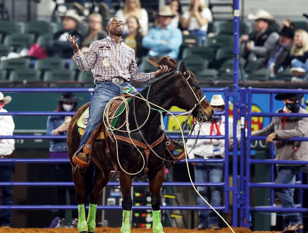 Cory Solomon is seen during the 3rd go-round of the National Finals Rodeo in Arlington, Texas, ...