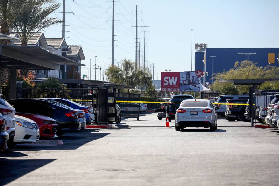 Police on the scene at an apartment complex where a man was shot and killed in the southwest La ...