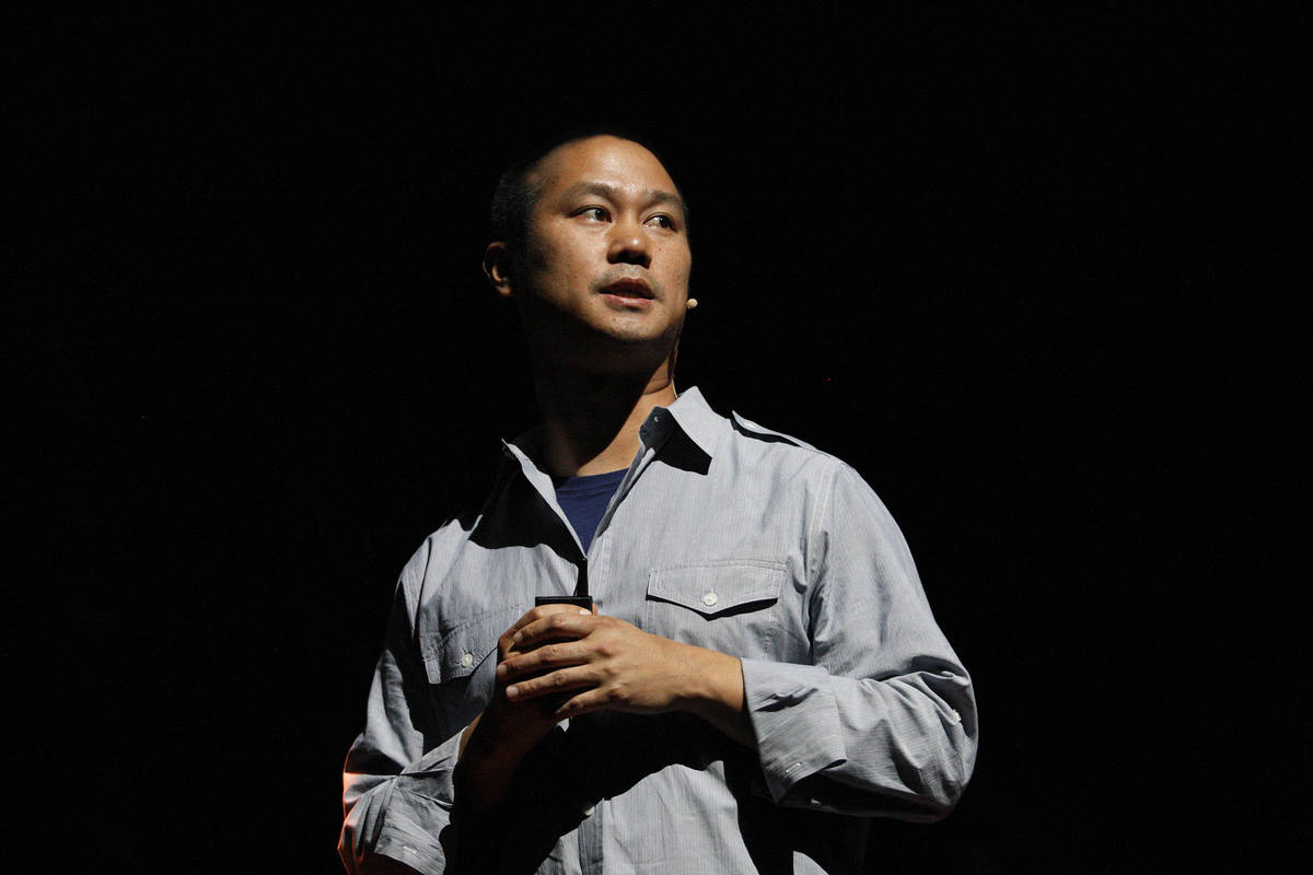 Zappos former CEO Tony Hsieh, shown here in 2012, died on Nov. 27 at age 46 after being injured ...