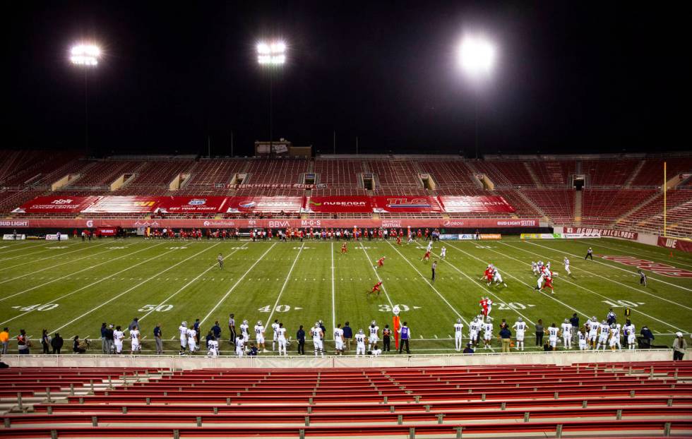 A view of the field at Sam Boyd Stadium as the New Mexico Lobos play a home football game again ...