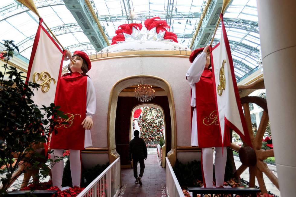 The "Hopeful Holidays" winter display at the Bellagio Conservatory in Las Vegas Monda ...