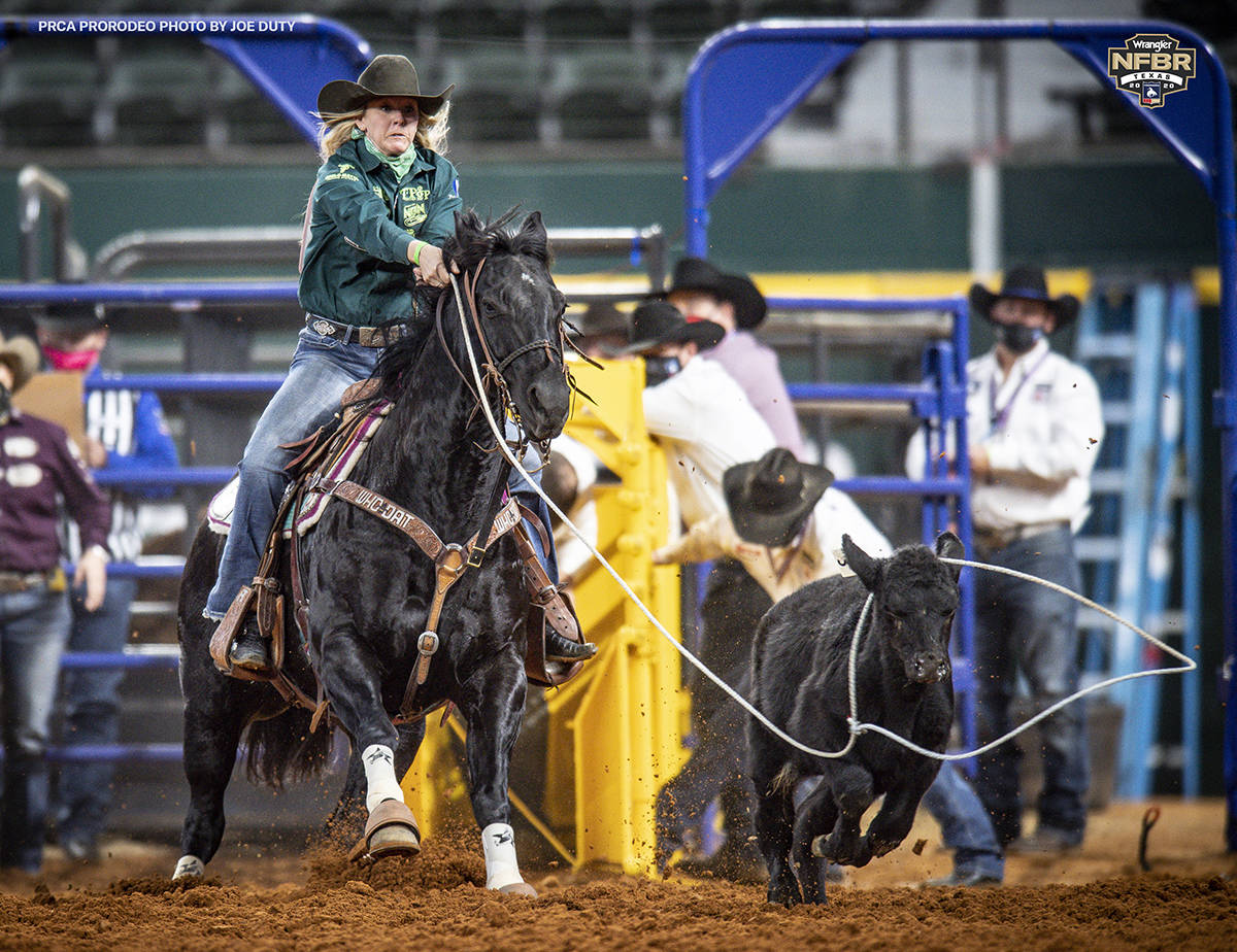 Hope Thompson shown on Tuesday, Dec. 8, 2020 on Day 6 of the Nationals Finals Rodeo in Arlingto ...