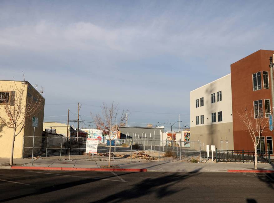 A vacant lot at 1208 S. Casino Center Blvd., south of Charleston Boulevard, in downtown Las Veg ...