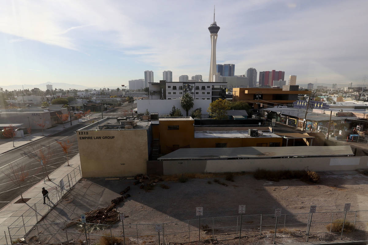 A vacant lot at 1208 S. Casino Center Blvd., south of Charleston Boulevard, in downtown Las Veg ...