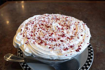 Candy Cane Chocolate Cream Pie at Black Bear Diner. (Black Bear Diner)