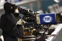 A FOX Sports tv camera on the sidelines of an NFL football game between the New Orleans Saints ...