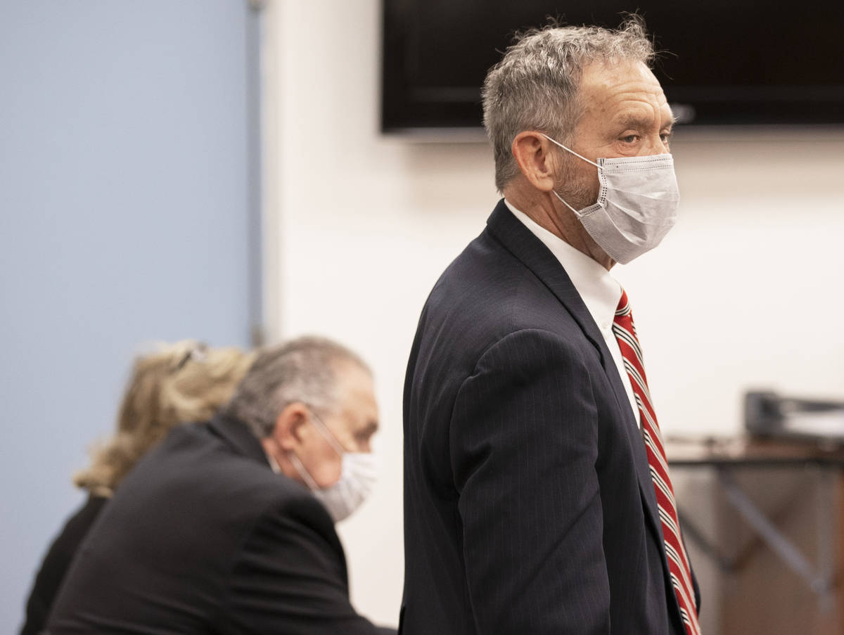 Defense Attorney Thomas Gibson, right, represents his clients Marcel and Patricia Chappuis duri ...