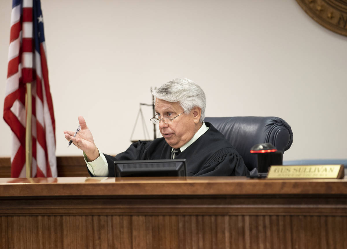 Judge Gus Sullivan addresses the court during a pre trial hearing for Marcel and Patricia Chapp ...