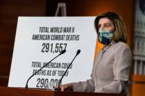 House Speaker Nancy Pelosi of Calif., speaks during a news conference at the Capitol, Thursday, ...