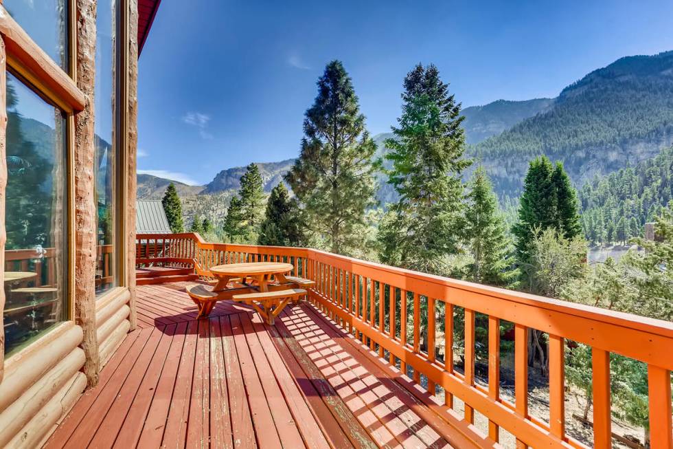 Mt. Charleston Realty The lodge’s multiple elevated redwood decks overlook the stunning vista ...