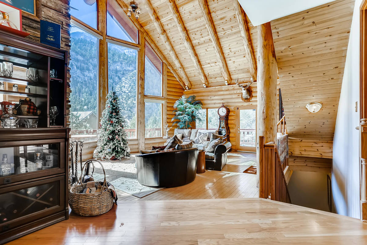 The home has glass walls. (Mt. Charleston Realty)