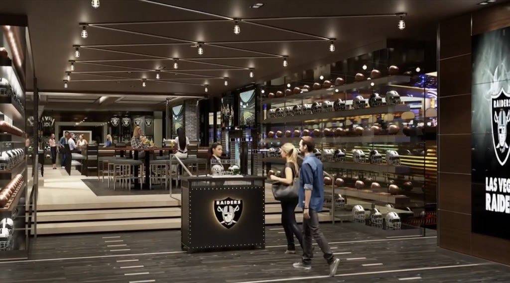 Renderings of the Raiders restaurant planned to open in 2021 at M Resort in Henderson. (M Resort)