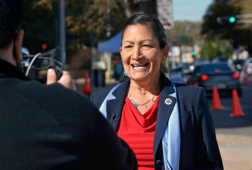 FILE - In this Nov. 3, 2020, file photo, Democratic Congresswoman Deb Haaland, N.M.-1st Dist., ...