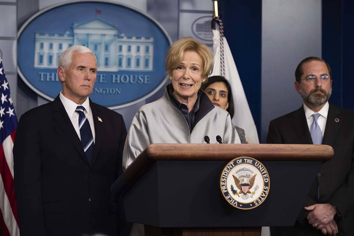 FILE - In this March 3, 2020, file photo, White House coronavirus response coordinator Dr. Debo ...