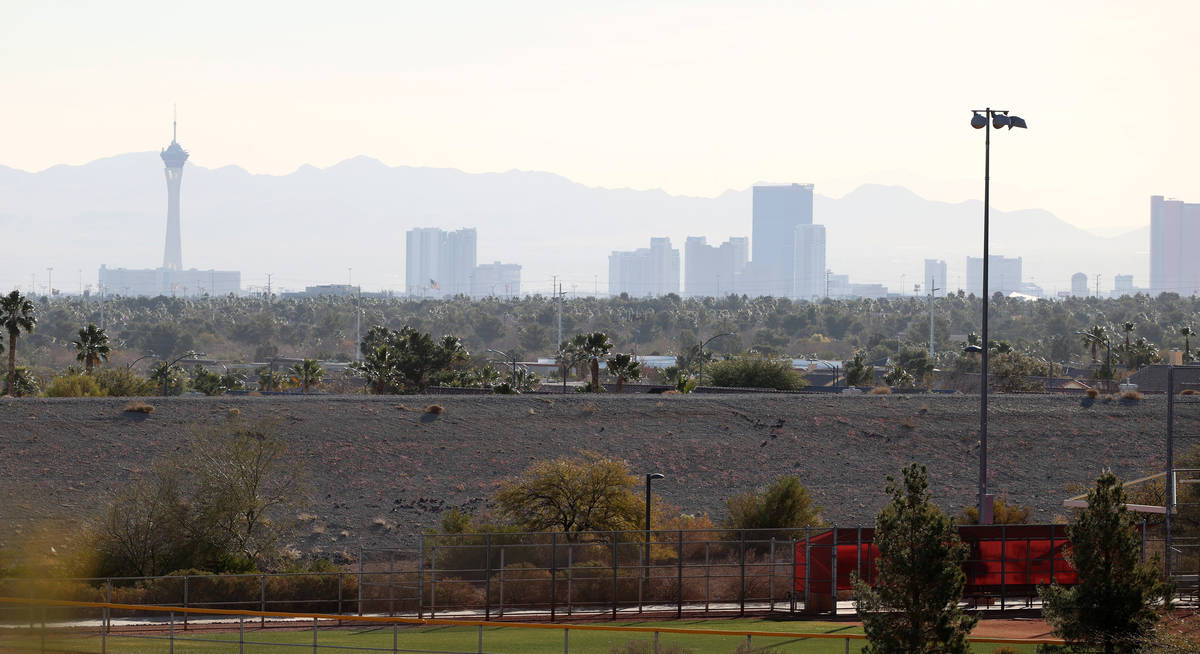A view of the Strip at Panorama housing development by Touchstone Living on North Hualapai Way ...