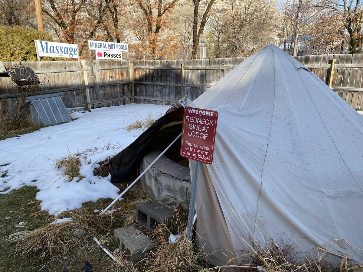 The Redneck Sweat Lodge is shown at the Lava Hot Springs Inn, is shown at the hot pools on Tues ...