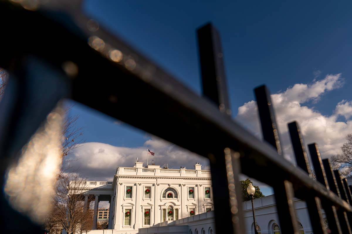 A view of the White House, Tuesday, Dec. 22, 2020, in Washington. (AP Photo/Andrew Harnik)