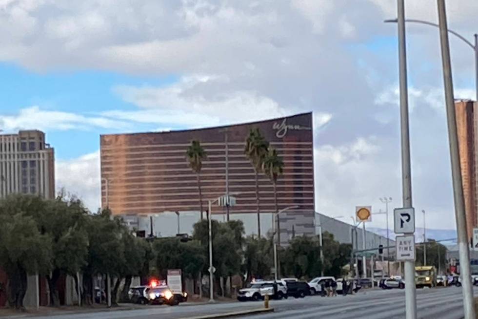 Both westbound and eastbound lanes of Desert Inn Road were closed at Maryland Parkway because o ...