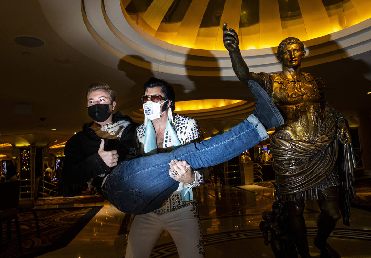 Cole Davis Duffy, held by his dad, Brendan Paul, at Caesars Palace in Las Vegas on Tuesday, Dec ...