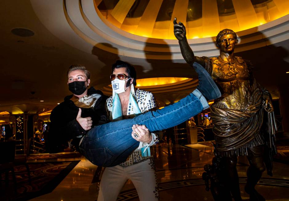 Cole Davis Duffy, held by his dad, Brendan Paul, at Caesars Palace in Las Vegas on Tuesday, Dec ...