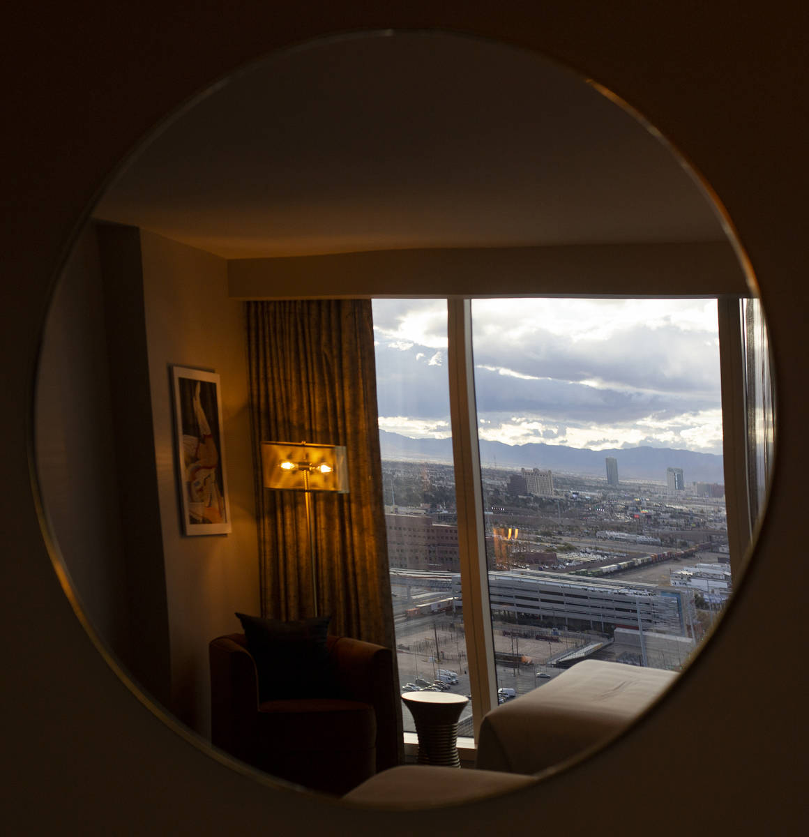 A "Circa Studio Suite" looks over the Las Vegas Valley at Circa on Monday, Dec. 28, 2 ...
