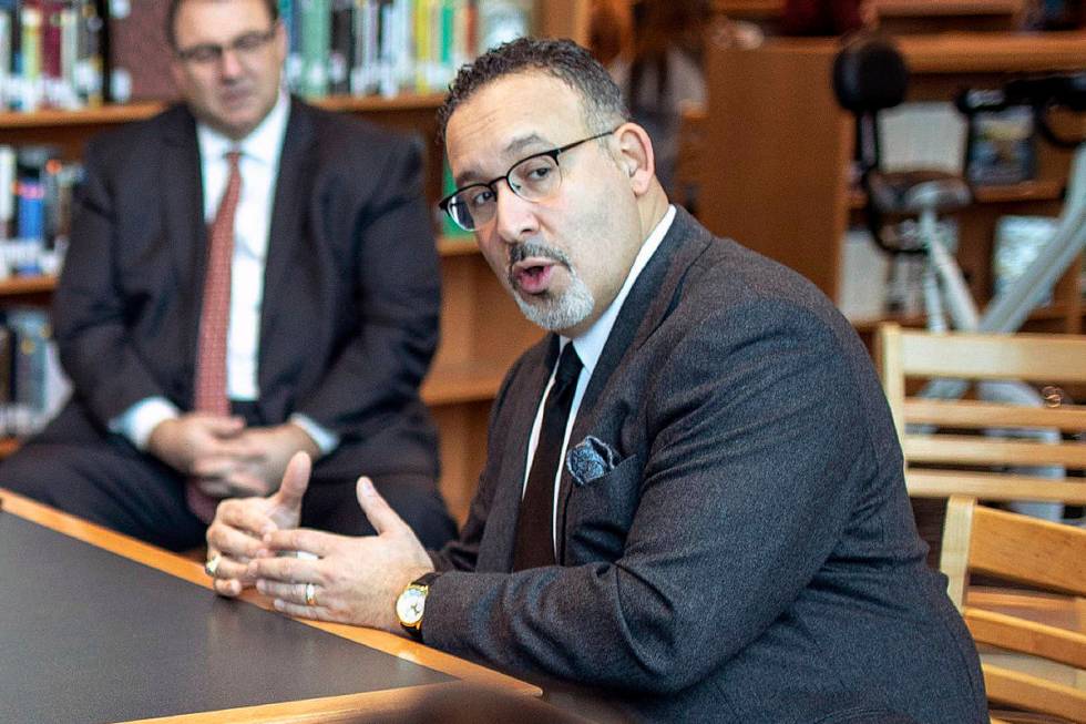 In this Jan. 28, 2020 file photo, Connecticut State Commissioner of Education Miguel Cardona sp ...