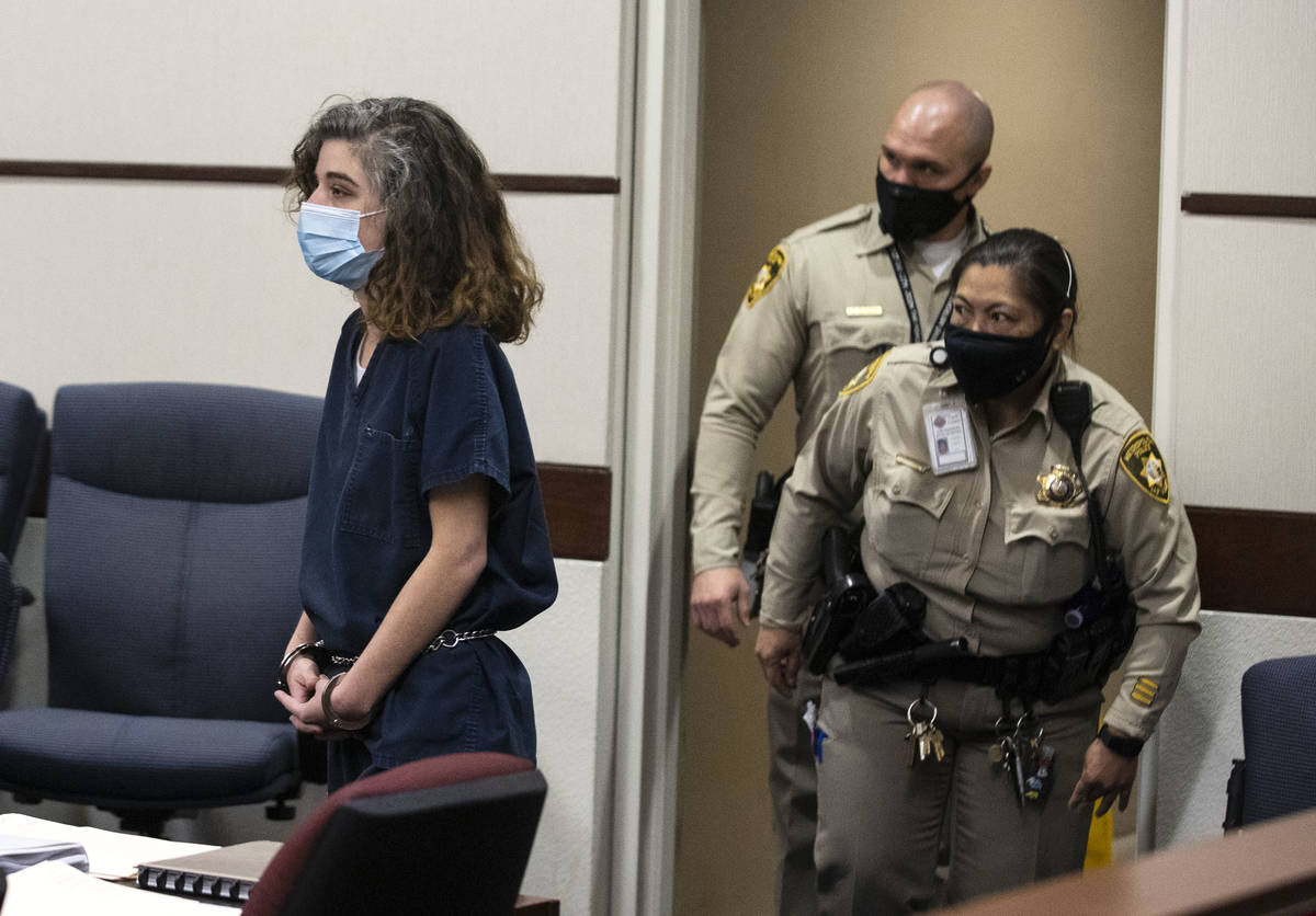 Kayleigh Lewis, one of three people charged in a Henderson and Arizona shooting spree that left ...