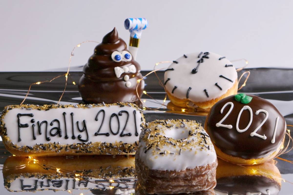 New Year-themed doughnuts at Pinkbox. (Pinkbox Doughnuts)