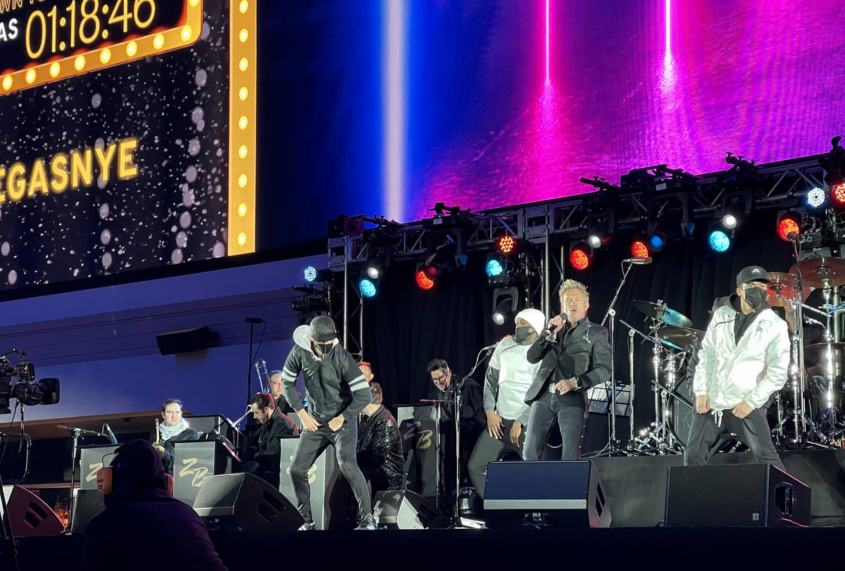 Chris Phillips and Zowie Bowie during the New Year's Eve show and CBS broadcast at Stadium Swim ...