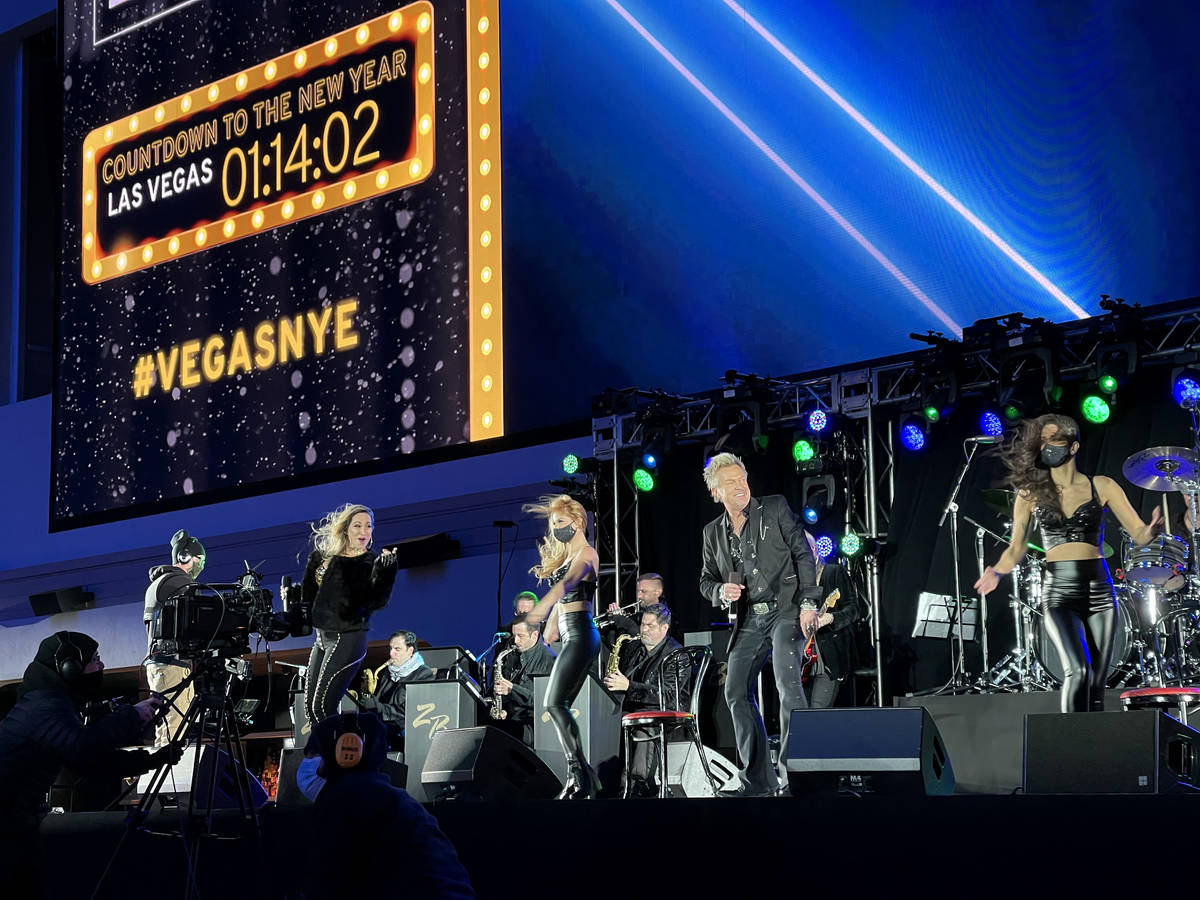 Chris Phillips and Zowie Bowie during the New Year's Eve show and CBS broadcast at Stadium Swim ...