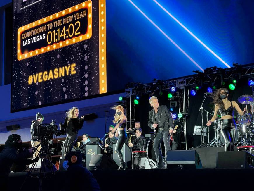 Chris Phillips and Zowie Bowie during the New Year's Eve show and CBS broadcast at Stadium Swim ...