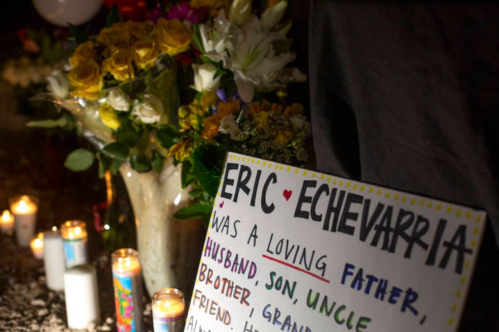 A vigil for Eric Echevarria, a 52-year-old father and husband who was killed in a suspected DUI ...