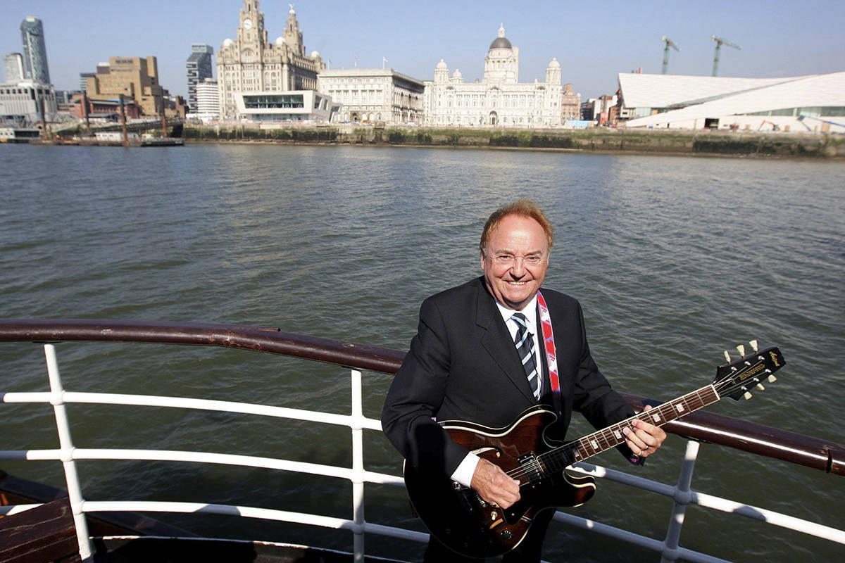 FILE - This April 20, 2009 file photo shows Gerry Marsden on board the Mersey ferry. Gerry Mars ...