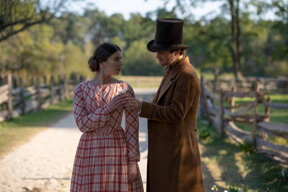 Hailee Steinfeld and Finn Jones in season two of “Dickinson.” (Apple TV+)