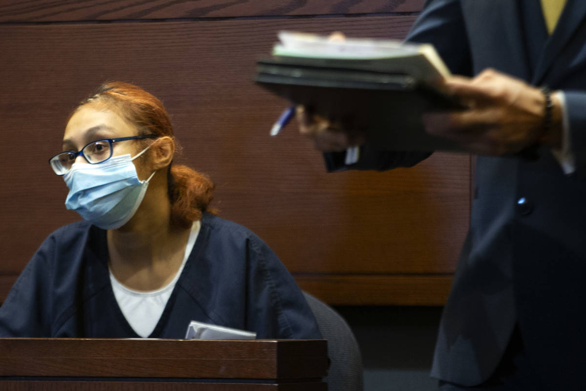 Jasmin Vargas appears at a court hearing at the Regional Justice Center on Tuesday, Jan. 5, 202 ...