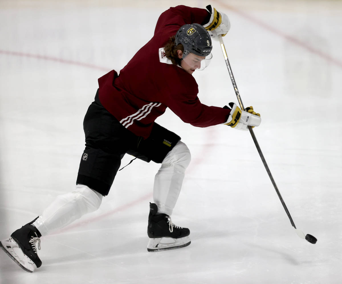Golden Knights center Cody Glass (9) during training camp at City National Arena in Las Vegas T ...