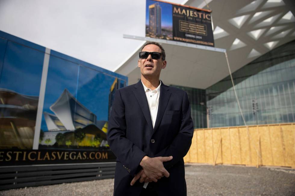 Developer Lorenzo Doumani speaks after a news conference regarding the Majestic Las Vegas resor ...