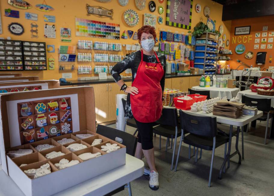 Co-founder of All Fired Up Gail Schomisch is seen in the paint-your-own pottery studio, on Tues ...