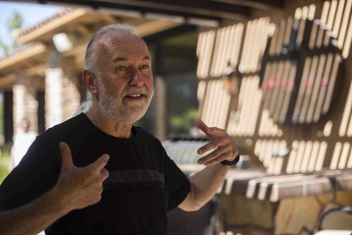 Hubert Keller in 2019, in his backyard kitchen in Las Vegas. (Rachel Aston/Las Vegas Review-Jou ...