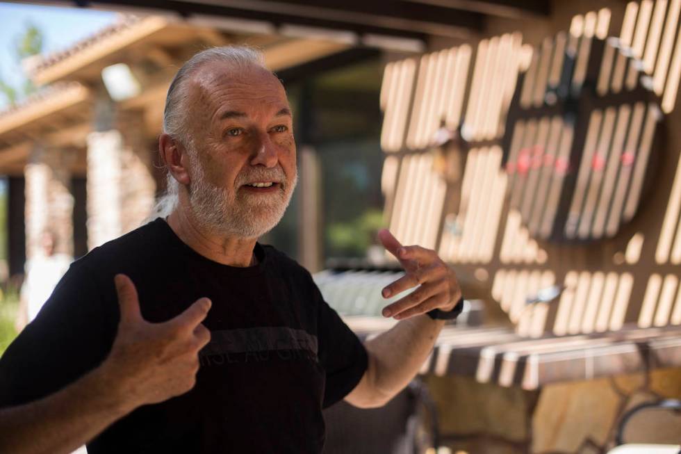 Hubert Keller in 2019, in his backyard kitchen in Las Vegas. (Rachel Aston/Las Vegas Review-Jou ...