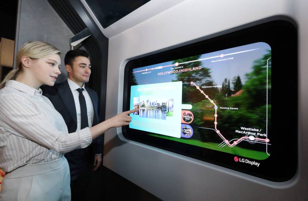 LG Display Transparent OLED on Subway Train. (Courtesy, LG Display)