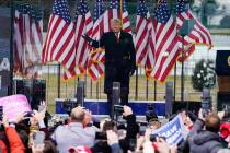 In this Jan. 6, 2021, photo, President Donald Trump arrives to speak at a rally in Washington. ...