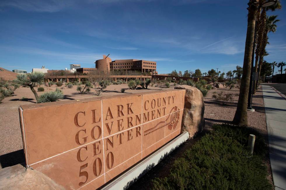 The Clark County Government Center in Las Vegas, on Friday, Jan. 15, 2021. (Erik Verduzco / Las ...