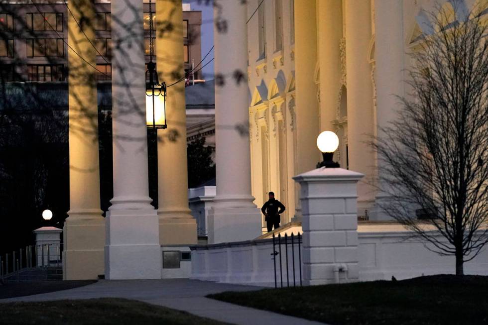 A U.S. Secret Service guard stands post at the North Portico of the White House, after the U.S. ...