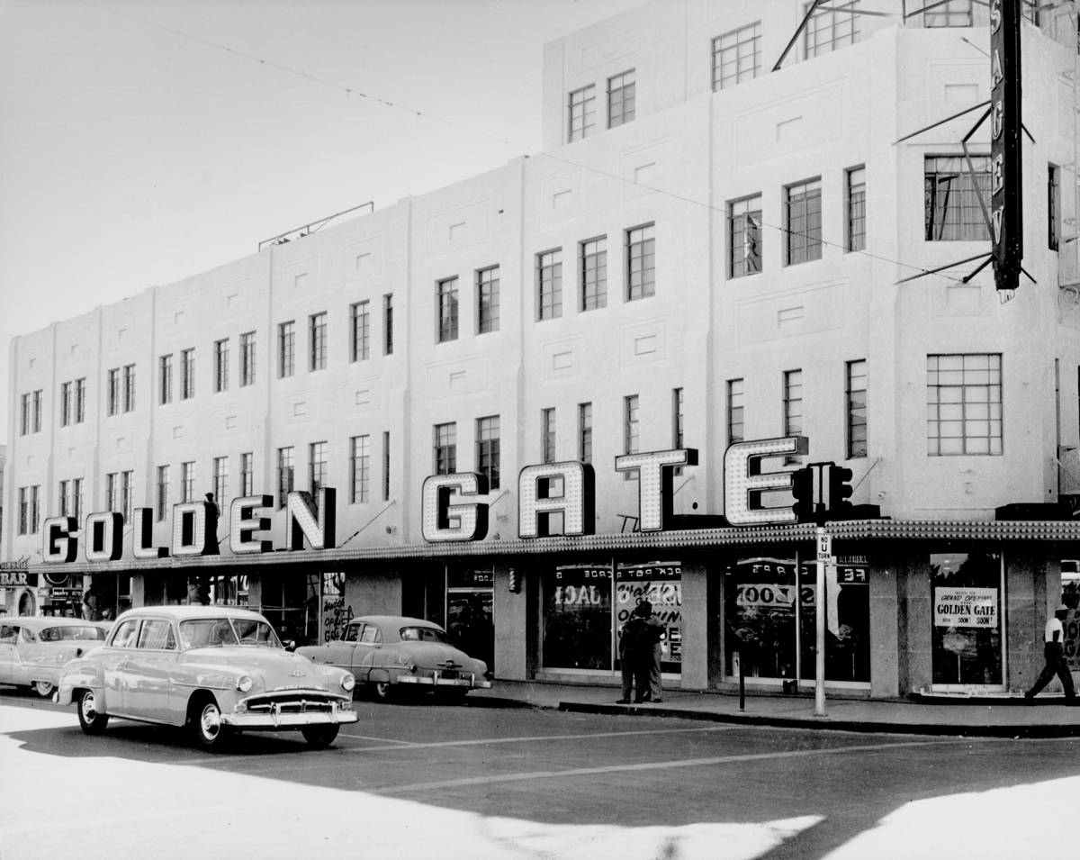 Golden Gate grand opening on the first floor of the Hotel Sal Sagev in 1955. (Golden Gate Hotel ...