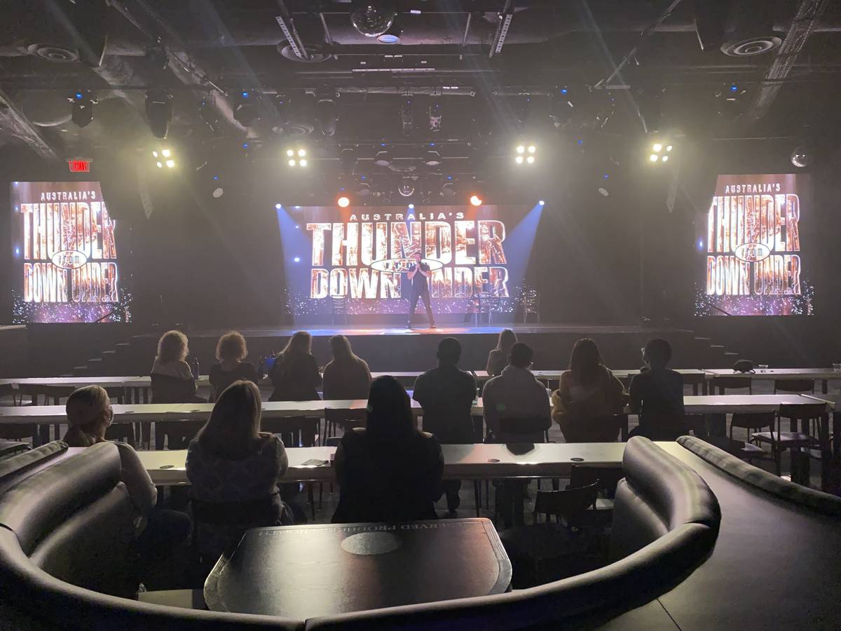 The audience is shown during the return of Thunder From Down Under at Thunderland Showroom on S ...