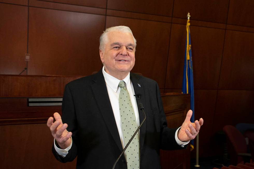 Gov. Steve Sisolak will give his 2021 State of the State address Tuesday night in a pre-recorde ...