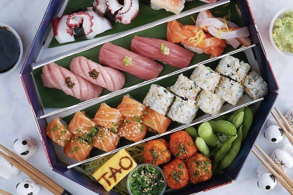 Sushi delivery box at Tao. (Tao)