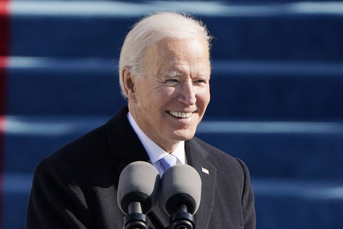 President Joe Biden speaks during the 59th Presidential Inauguration at the U.S. Capitol in Was ...