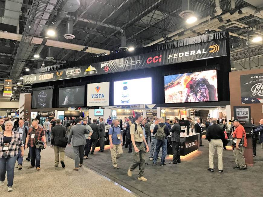Attendees at the 2020 SHOT Show gathered at the Sands Expo Center in Las Vegas to talk about al ...